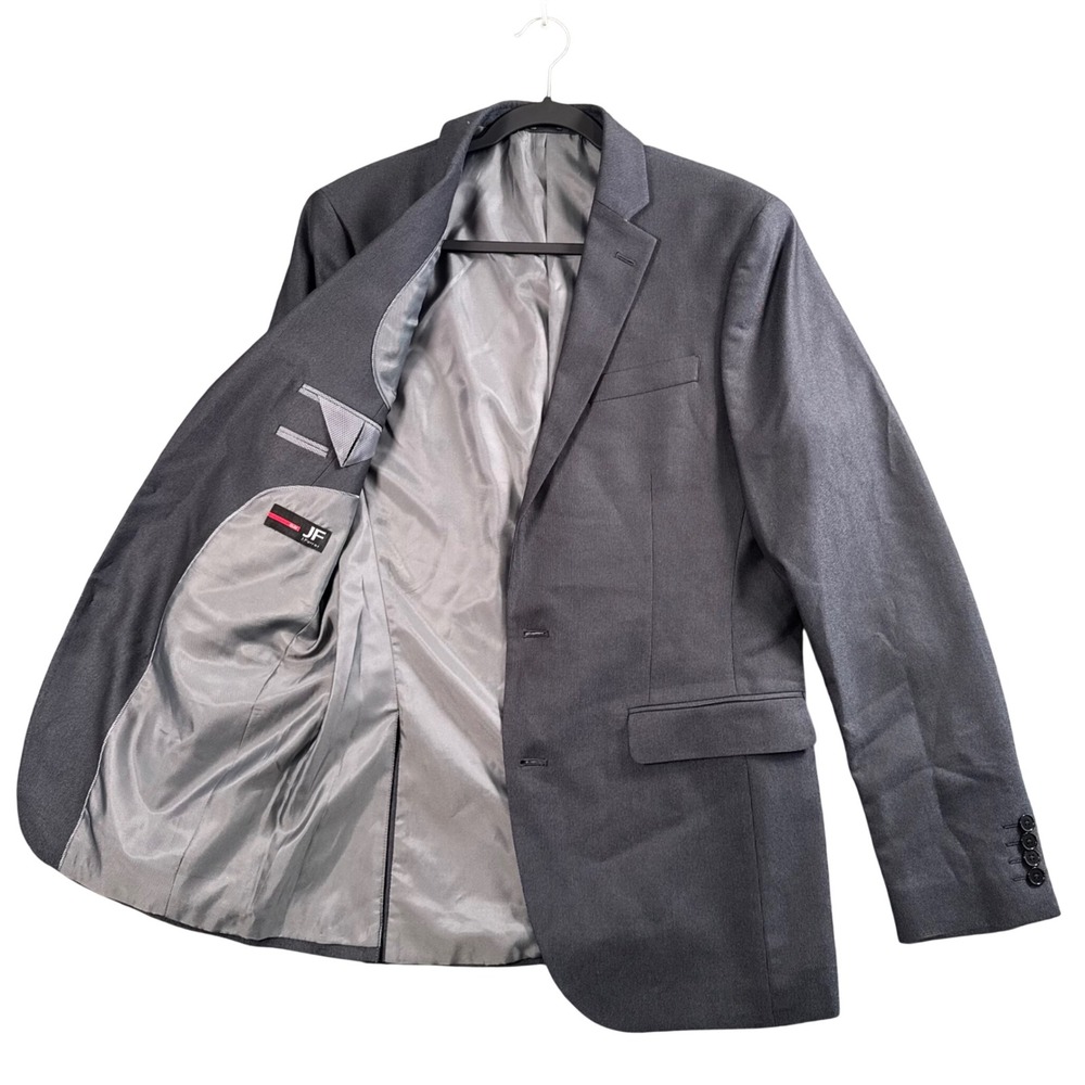 J. Ferrar Gray Slim‎ Fit Blazer 40L Modern Tailored Two Button Suit Jacket